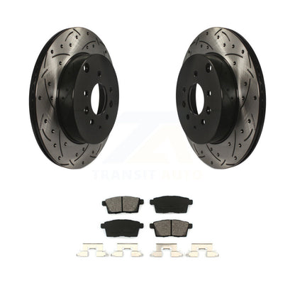 Drill Slot Disc Brake Rotors Semi-Metallic Pad Rear Kit For 2007-2015 Mazda CX-9