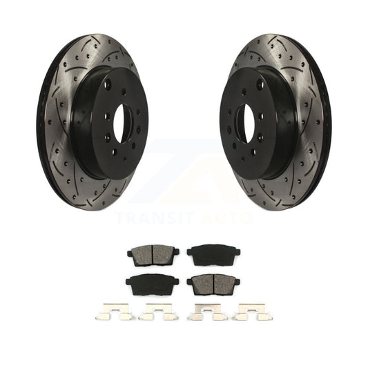 Drill Slot Disc Brake Rotors Semi-Metallic Pad Rear Kit For 2007-2015 Mazda CX-9