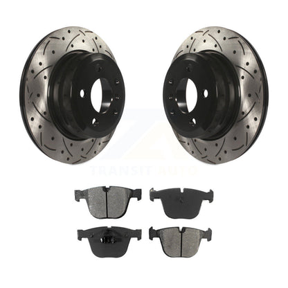 Drilled Slot Brake Rotor & Semi-Metallic Pad Rear Kit For 2009 BMW X6 From 10 08