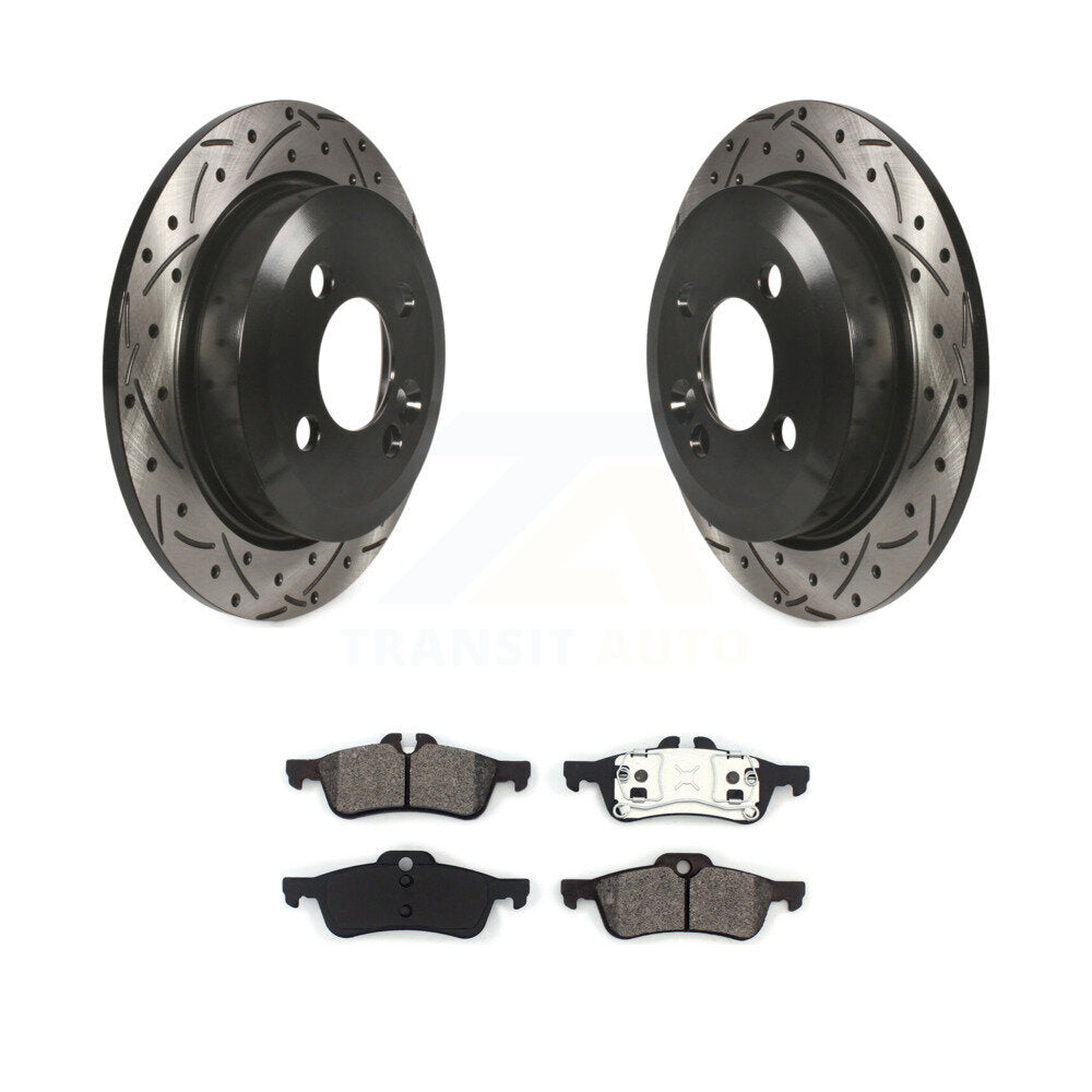 Coated Drilled Slot Disc Brake Rotors Semi-Metallic Pad Rear Kit For Mini Cooper