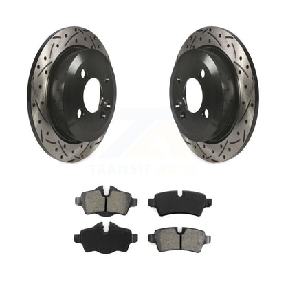 Coated Drilled Slot Disc Brake Rotors Semi-Metallic Pad Rear Kit For Mini Cooper