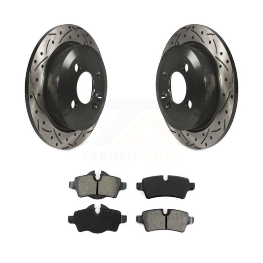 Coated Drilled Slot Disc Brake Rotors Semi-Metallic Pad Rear Kit For Mini Cooper