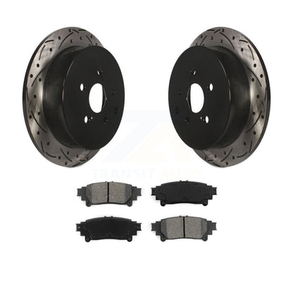 Drilled Slot Brake Rotor Semi-Metallic Pad Rear Kit For Toyota Sienna Highlander