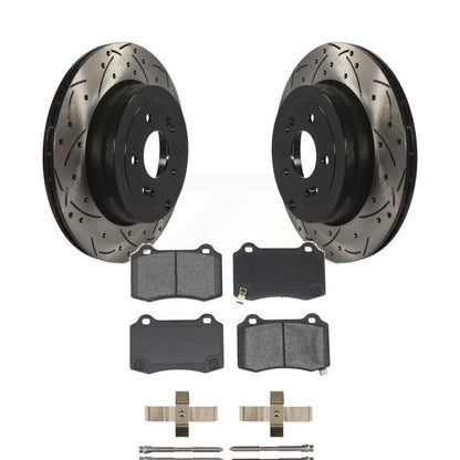Drill Slot Disc Brake Rotor Semi-Metallic Pad Rear Kit For Hyundai Genesis Coupe