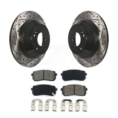 Drill Slot Disc Brake Rotors Semi-Metallic Pad Rear Kit For 2015-2021 Kia Sedona