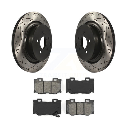 Drill Slot Brake Rotors Semi-Metallic Pad Rear Kit For INFINITI Q50 Q60 M37 FX50