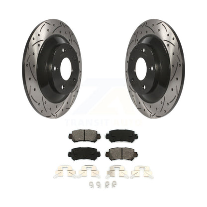 Drill Slot Disc Brake Rotors Semi-Metallic Pad Rear Kit For 2013-2015 Mazda CX-5