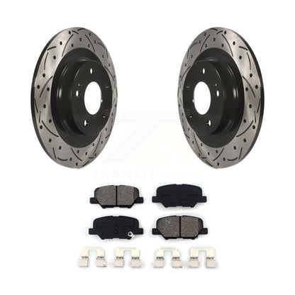 Drilled Slot Brake Rotor Semi-Metallic Pad Rear Kit For Mitsubishi RVR Outlander