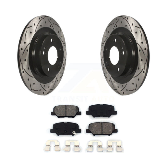 Drilled Slot Brake Rotor Semi-Metallic Pad Rear Kit For Mitsubishi RVR Outlander