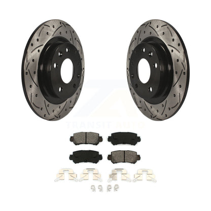 Drill Slot Disc Brake Rotors Semi-Metallic Pad Rear Kit For 2016-2018 Mazda CX-3