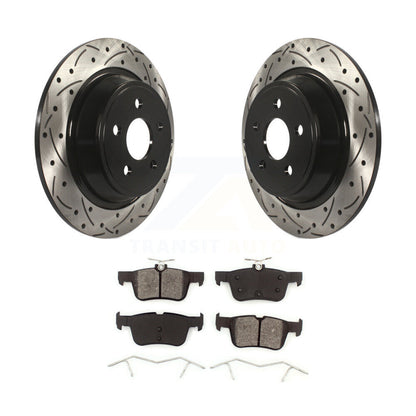Drilled Slot Brake Rotor Semi-Metallic Pad Rear Kit For Ford Edge Fusion Lincoln