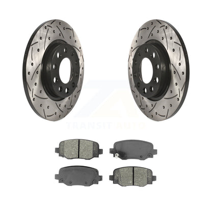 Drill Slot Brake Rotor Semi-Metallic Pad Rear Kit For Jeep Cherokee Chrysler 200