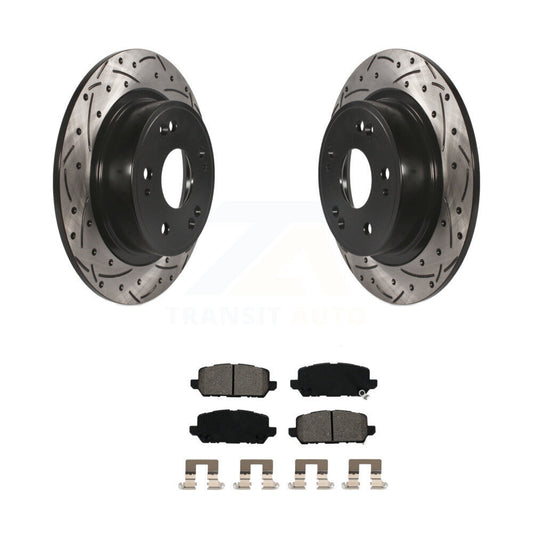 Drill Slot Disc Brake Rotors Semi-Metallic Pad Rear Kit For 2016-2022 Honda HR-V