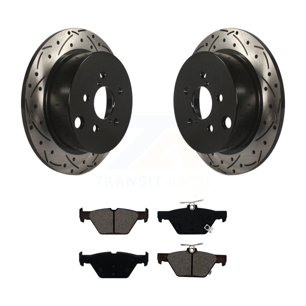 Coat Drill Slot Disc Brake Rotor Semi-Metallic Pad Rear Kit For Subaru Crosstrek