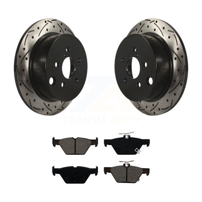 Coat Drill Slot Disc Brake Rotor Semi-Metallic Pad Rear Kit For Subaru Crosstrek