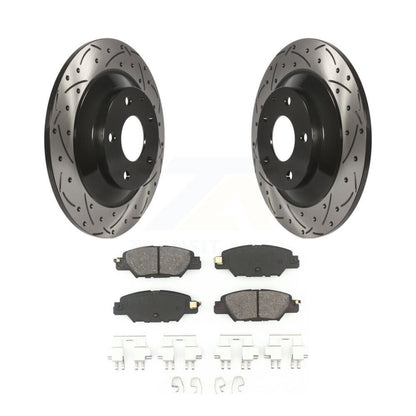 Drill Slot Disc Brake Rotors Semi-Metallic Pad Rear Kit For 2016-2024 Mazda CX-5