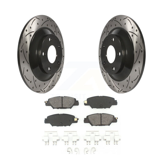 Drill Slot Disc Brake Rotors Semi-Metallic Pad Rear Kit For 2016-2024 Mazda CX-5