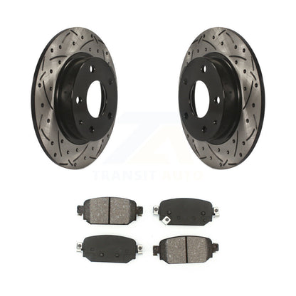 Drilled Slot Disc Brake Rotors Semi-Metallic Pad Rear Kit For Mazda 3 CX-3 Sport