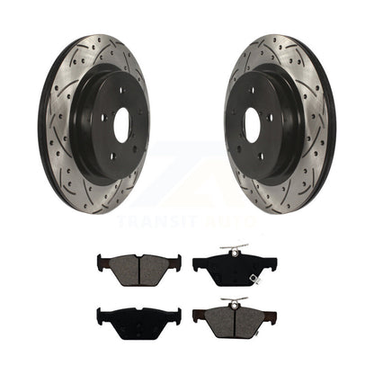 Drill Slot Brake Rotors Semi-Metallic Pad Rear Kit For Subaru Outback WRX Legacy