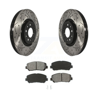 Drilled Slot Brake Rotors Semi-Metallic Pad Front Kit For Jeep Cherokee Chrysler