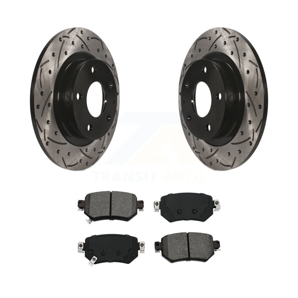 Drilled Slot Disc Brake Rotor & Semi-Metallic Pad Rear Kit For 2016-2021 Mazda 6