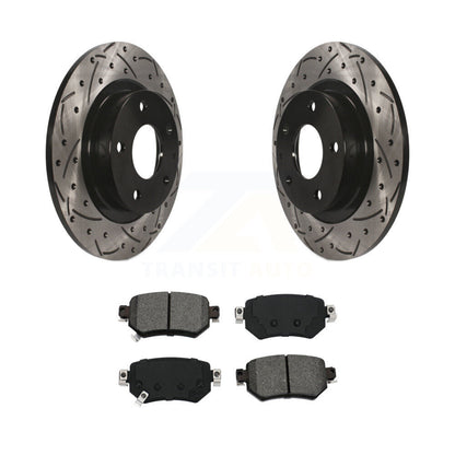 Drilled Slot Disc Brake Rotor & Semi-Metallic Pad Rear Kit For 2016-2021 Mazda 6