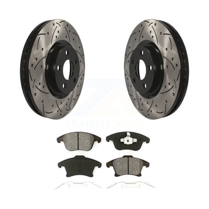 Drill Slot Brake Rotor Semi-Metallic Pad Front Kit For Ford Police Responder SSV