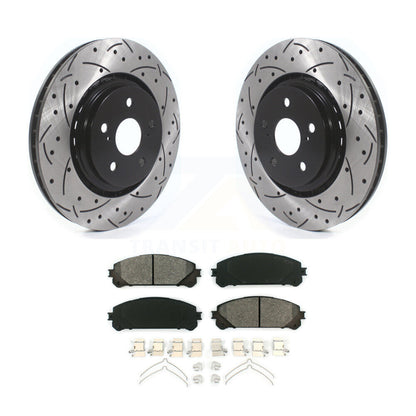Drill Slot Brake Rotors Semi-Metallic Pad Front Kit For Lexus RX350 Toyota Camry