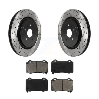 Drill Slot Brake Rotors Semi-Metallic Pad Rear Kit For Chevrolet Camaro Cadillac