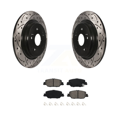 Drill Slot Disc Brake Rotors Semi-Metallic Pad Rear Kit For 2017-2024 Honda CR-V