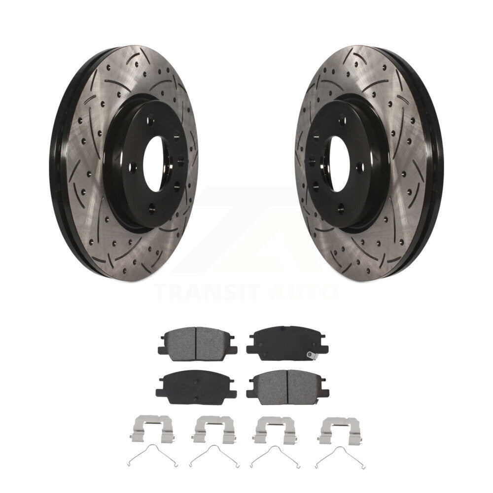 Drilled Slot Brake Rotor & Semi-Metallic Pad Front Kit For Chevrolet Equinox GMC