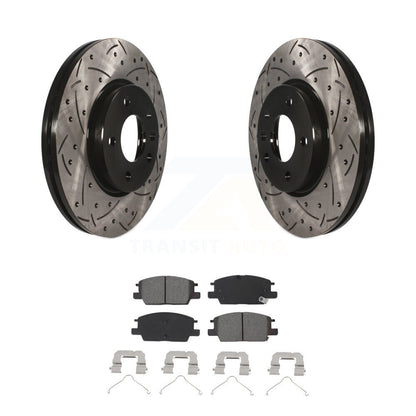 Drilled Slot Brake Rotor & Semi-Metallic Pad Front Kit For Chevrolet Equinox GMC