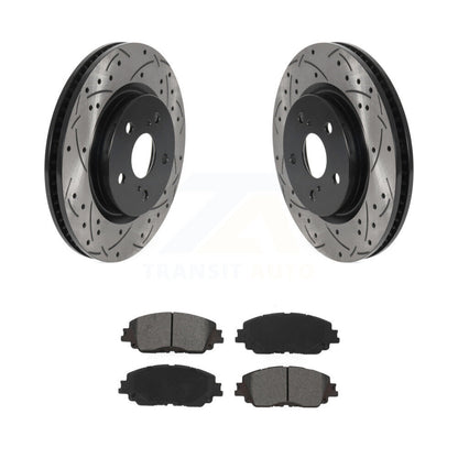 Drill Slot Brake Rotor Semi-Metallic Pad Front Kit For Toyota RAV4 Camry Corolla