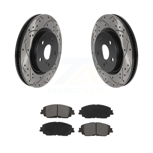 Drill Slot Brake Rotor Semi-Metallic Pad Front Kit For Toyota RAV4 Camry Corolla