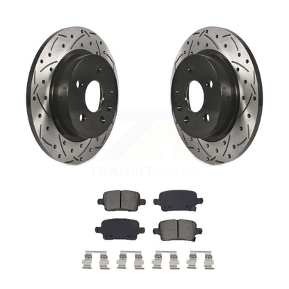 Coat Drill Slot Disc Brake Rotors Semi-Metallic Pad Rear Kit For Chevrolet Cruze