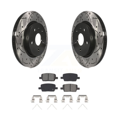 Drill Slot Brake Rotors Semi-Metallic Pad Rear Kit For Chevrolet Camaro Cadillac