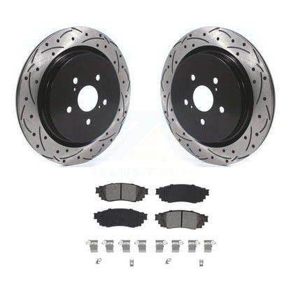 Drill Slot Brake Rotors Semi-Metallic Pad Rear Kit For Lexus RX350 RX450h RX350L