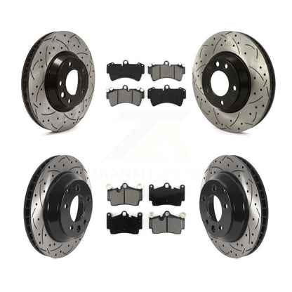 Disc Brake Rotor & Semi-Metallic Pad Front Rear Kit (6Pc) For Audi Q7 Volkswagen