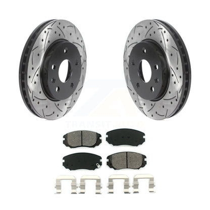 Drilled Slot Brake Rotors Semi-Metallic Pad Front Kit For Chevrolet Malibu Buick