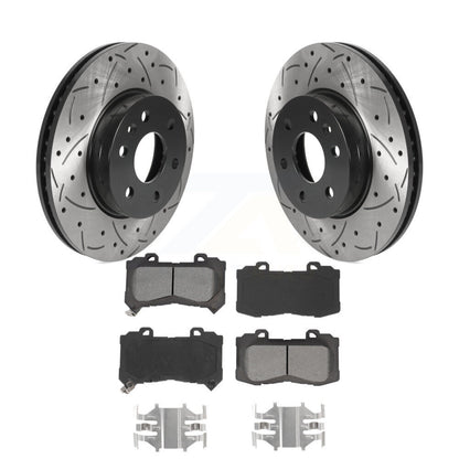 Drilled Slot Brake Rotors Semi-Metallic Pad Front Kit For Chevrolet Colorado GMC
