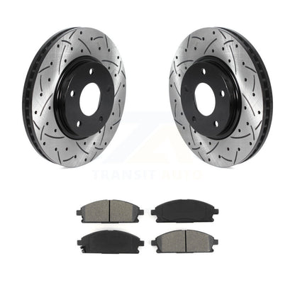 Drilled Slot Brake Rotors Semi-Metallic Pad Front Kit For 2004-2009 Nissan Quest