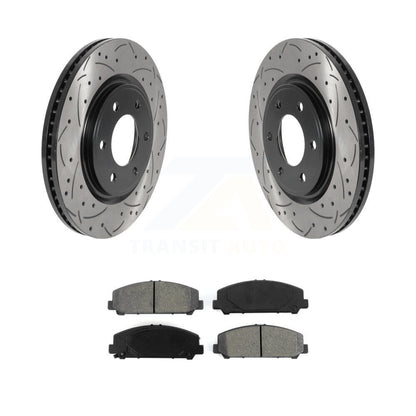 Drilled Slot Brake Rotor & Semi-Metallic Pad Front Kit For Nissan TITAN INFINITI