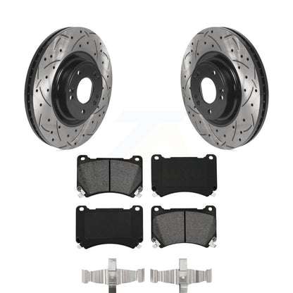 Coat Drill Slot Disc Brake Rotor Semi-Metallic Pad Front Kit For Hyundai Genesis