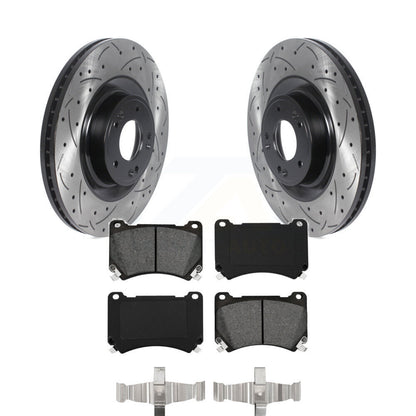 Drilled Slot Brake Rotor & Semi-Metallic Pad Front Kit For Hyundai Genesis Equus