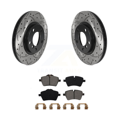 Drilled Slot Brake Rotors Semi-Metallic Pad Front Kit For Mini Cooper Countryman