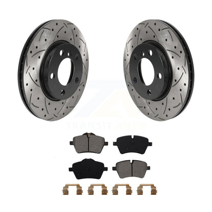Drilled Slot Brake Rotors Semi-Metallic Pad Front Kit For Mini Cooper Countryman