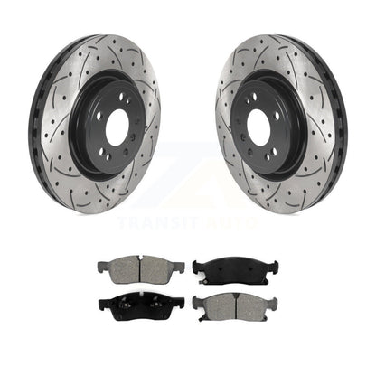 Drill Slot Brake Rotor Semi-Metallic Pad Front Kit For Mercedes-Benz ML350 ML250