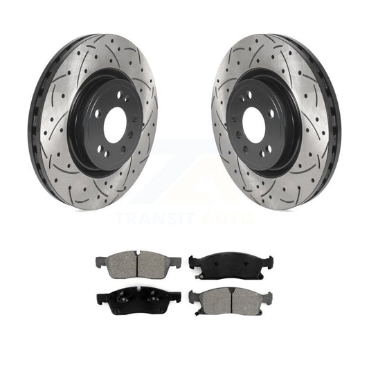 Drill Slot Brake Rotor Semi-Metallic Pad Front Kit For Mercedes-Benz ML350 ML250