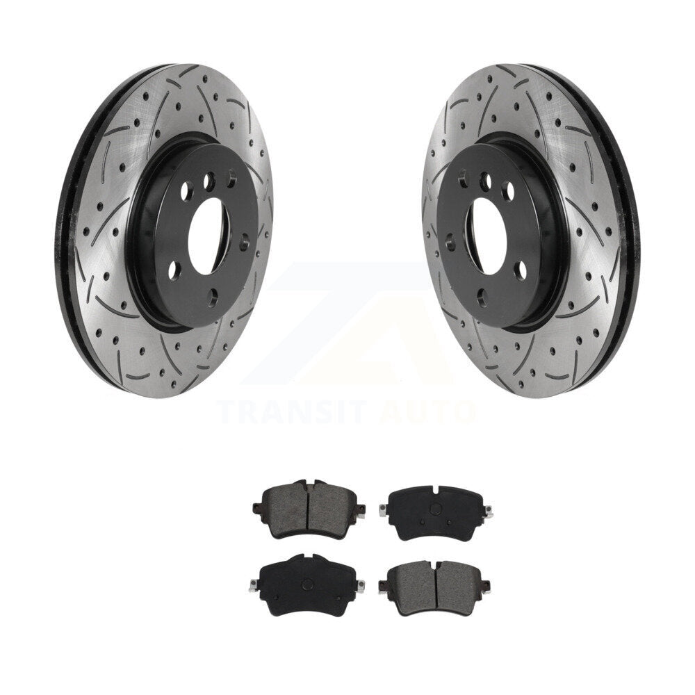 Drill Slot Disc Brake Rotors Semi-Metallic Pad Front Kit For Mini Cooper Clubman