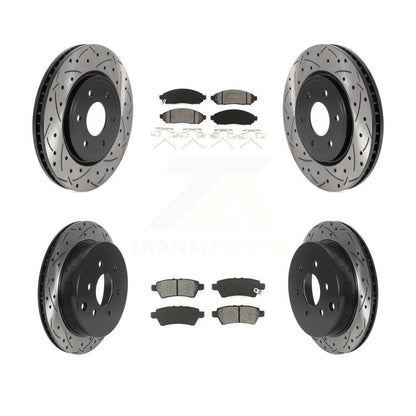 Drill Slot Brake Rotors Semi-Metallic Pad Front Rear Kit For 06-07 Nissan Xterra